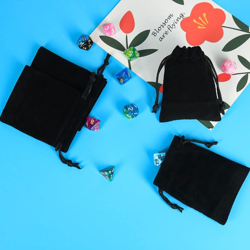 Shintop 10pcs Velvet Drawstring Bags Wedding Gift Bags Velvet Cloth Jewelry Pouches (Black) - Image 5